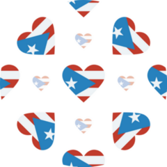 Puerto Rico Flag Heart Seamless Pattern Sticker