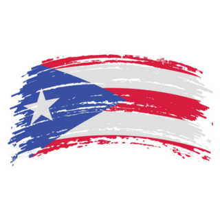 Puerto Rico Flag In Grunge Brush Stroke Sticker