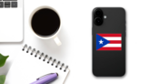 Puerto Rico Flag Sticker on a Phone (New) example