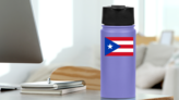 Puerto Rico Flag Sticker on a Water Bottle (New) example