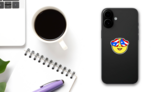 Puerto Rico Flags In Heart Eyes Emoji Sticker on a Phone (New) example