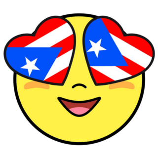Puerto Rico Flags In Heart Eyes Emoji Sticker