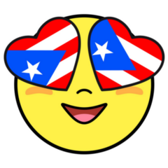 Puerto Rico Flags In Heart Eyes Emoji Sticker