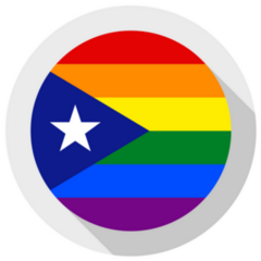 Puerto Rico Lgbt Flag Round Shape Sticker