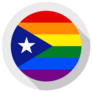 Puerto Rico Lgbt Flag Round Shape Sticker