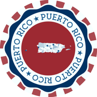 Puerto Rico Map Badge Sticker