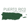 Puerto Rico Map Geometric Texture In Green Sticker