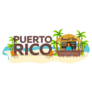 Puerto Rico Travel Typography Palms Sticker