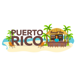 Puerto Rico Travel Typography Palms Sticker