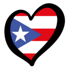 Puerto Rico Vector Flag Inside Heart Shape Sticker