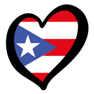 Puerto Rico Vector Flag Inside Heart Shape Sticker
