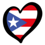 Puerto Rico Vector Flag Inside Heart Shape Sticker