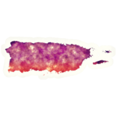 Puerto Rico Watercolor Map Sticker