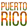 Puerto Rico Word  Written With Leaves Sticker
