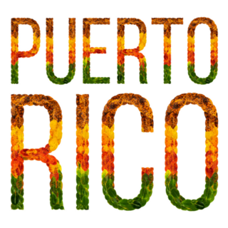 Puerto Rico Word  Written With Leaves Sticker
