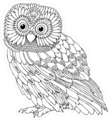 Puffy Owl Sketch Sticker