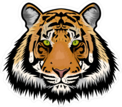 Puffy Tiger Head Sticker