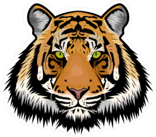 Puffy Tiger Head Sticker