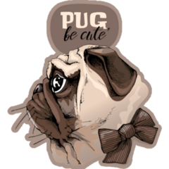 Pug Be Cute Sticker