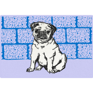 Pug Brick Sticker