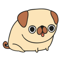 Pug Dog Cartoon Sticker