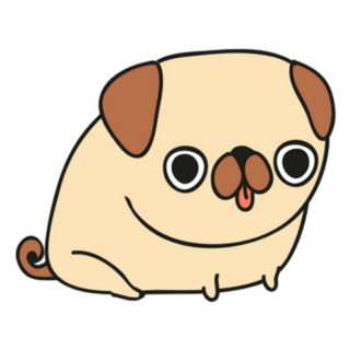 Pug Dog Cartoon Sticker