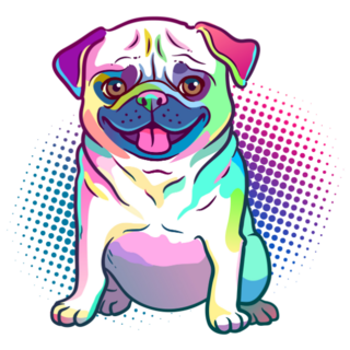 Pug Dog Pop Art Style Illustration Sticker