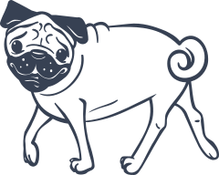 Pug Dog Walking Sticker