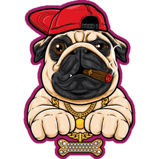 Pug Dog With Hip Hop Style Sticker
