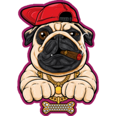 Pug Dog With Hip Hop Style Sticker
