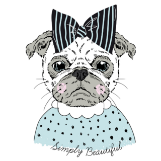 Pug Hipster Bow Sticker