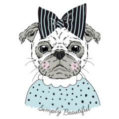 Pug Hipster Bow Sticker