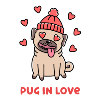 Pug In Love Sticker