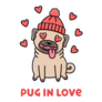 Pug In Love Sticker