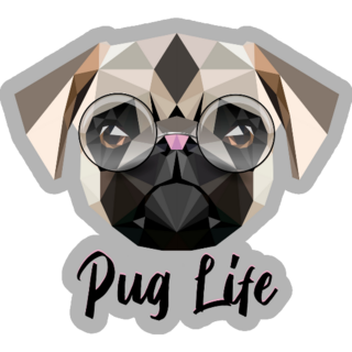 Pug Life Poly Sticker
