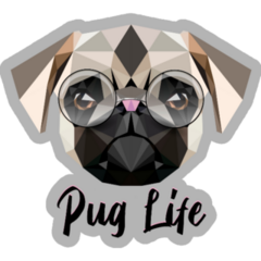 Pug Life Poly Sticker
