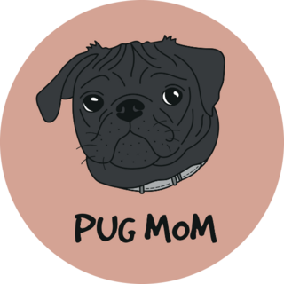 Pug Mom Text Sticker