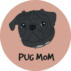 Pug Mom Text Sticker