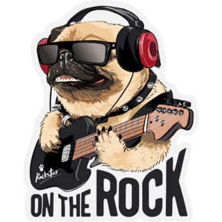 Pug On The Rock Sticker