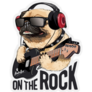Pug On The Rock Sticker