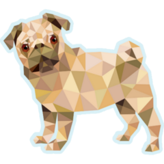 Pug Polygon Sticker