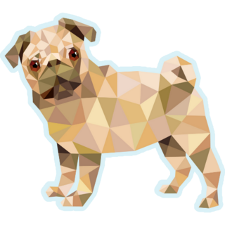 Pug Polygon Sticker