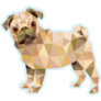 Pug Polygon Sticker