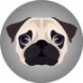 Pug Portrait Scene Sticker