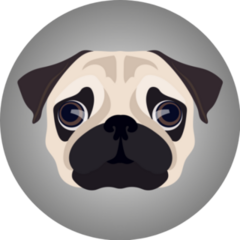 Pug Portrait Scene Sticker