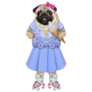 Pug Roller Skates Sticker