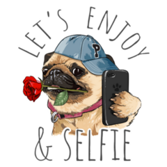 Pug Selfie Sticker