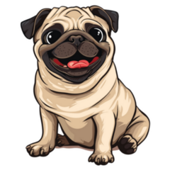 Pug Sit And Smile Sticker