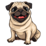 Pug Sit And Smile Sticker