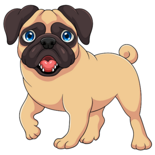 Pug Slobber Tongue Sticker
